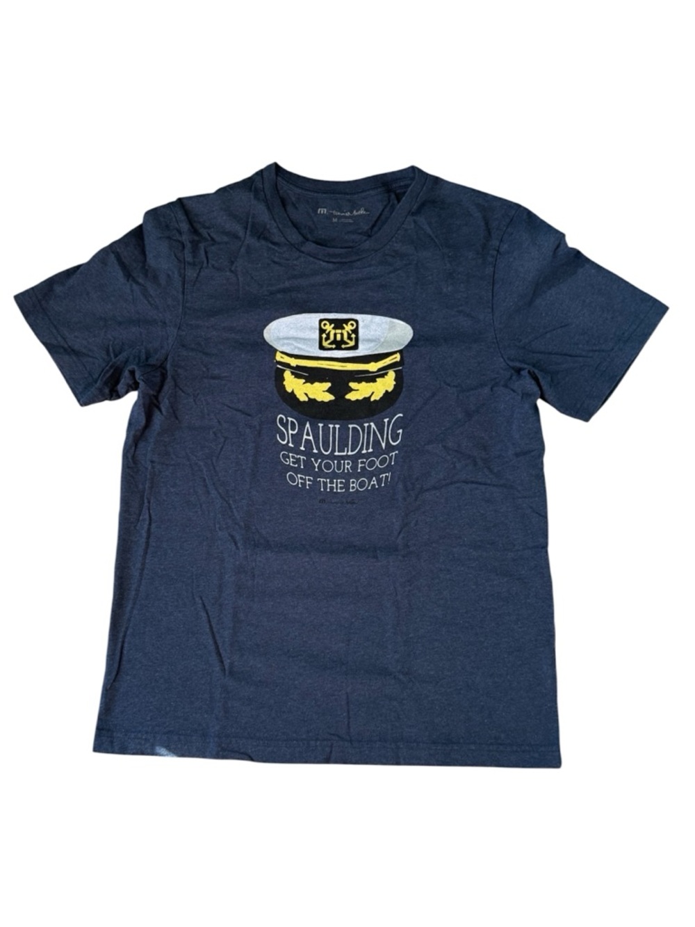 Travis Mathew Shirt Mens Medium Blue Nautical Graphic Novelty Vacation Beach